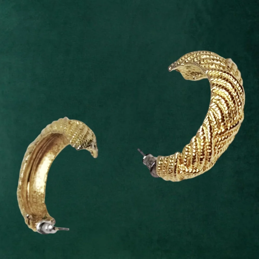 Gold Tone Pierced Earrings